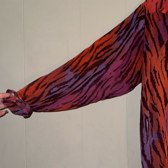 Ashley Stewart Plus Size 18 Animal Print Button-Up Top Multicolor - Picture 3 of 7